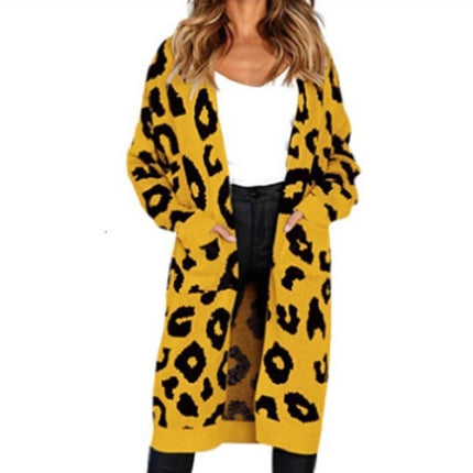 Color Leopard Print Polka Dot Loose Sweater Coat