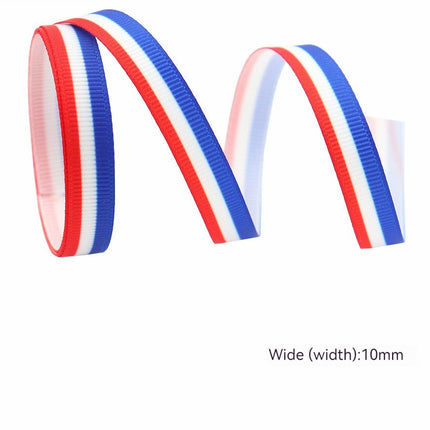 Stars And Stripes Ribbon Dovetail Bowknot Hair Ring Double Stitching Dovetail Ribbon