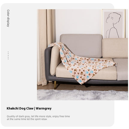 Pet Blanket Kennel Mat Dog Warm Double-sided Thickened Flannel