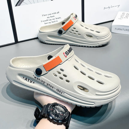 Summer Thick Bottom Shit Feeling Plus Size Closed-toe Slippers Men