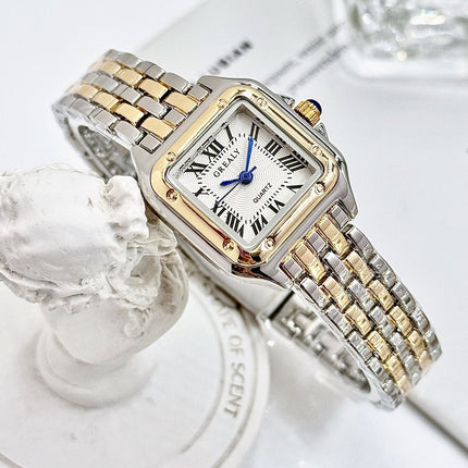 Classic Retro Square Waterproof Women's Diamond-embedded Watch