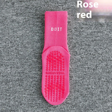 Women's Fitness Women's Socks Trendy Letter Mid-calf Yoga Socks Simple Non-slip Sweat-absorbent Breathable