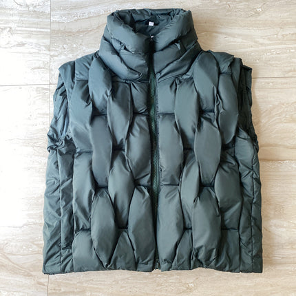 Fried Street Stand Collar Down Women's Cotton Vest