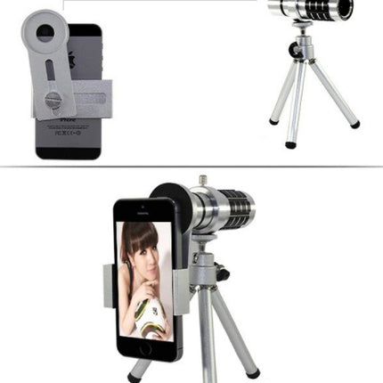 12X mobile telescope general 12 times long focal camera lens with three foot travel universal universal omnipotent