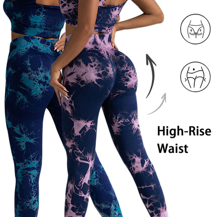 2pack Tie-dye Yoga Pants Seamless Yoga Pants