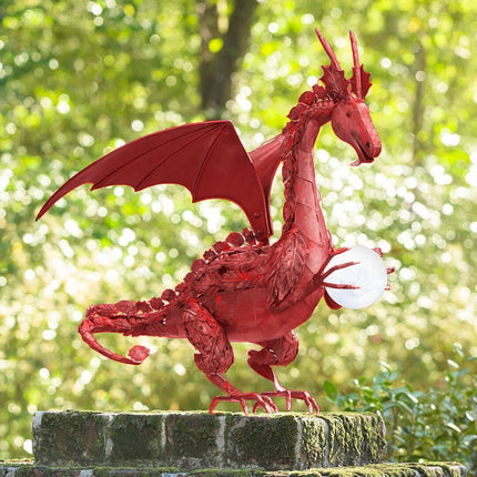Resin Gardening Flying Dragon Holding A Ball Statue For Garden Decorations Gardening Decoration Art Crafts Home Ornaments