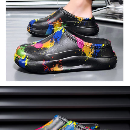 Men's Fashion Platform Pump Chef Hotel Waterproof Food Workshop Work Shoes Durable Garden Slippers