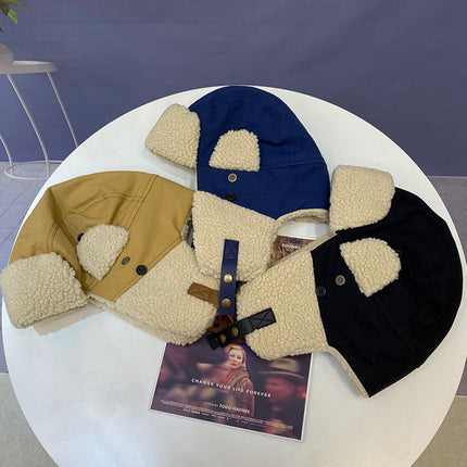 Outdoor Riding Warm Tank Skiing Cold  Anti-chill Ear Protection Plush Cotton Thunderbolt Hat