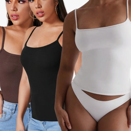 3PCS Solid Color Halter Top For Women