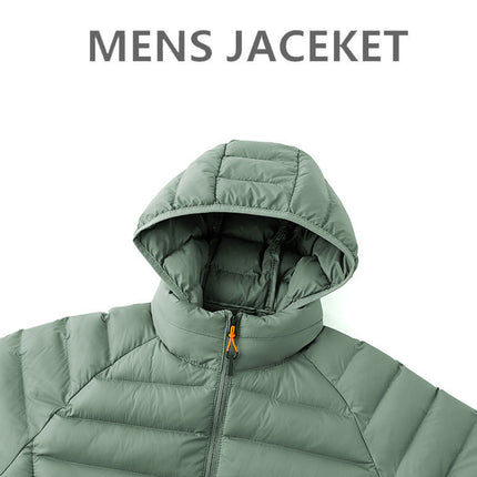 Men's Striped Hooded Warm Cotton-padded Jacket