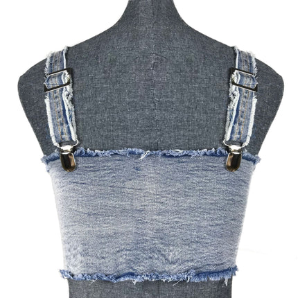 Women's Fashion Denim Bikini Split Swimsuit Set