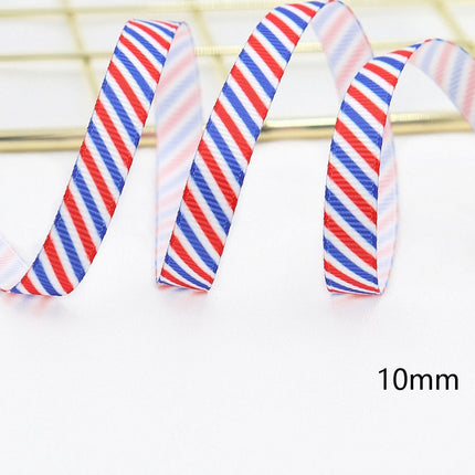 Stars And Stripes Ribbon Dovetail Bowknot Hair Ring Double Stitching Dovetail Ribbon