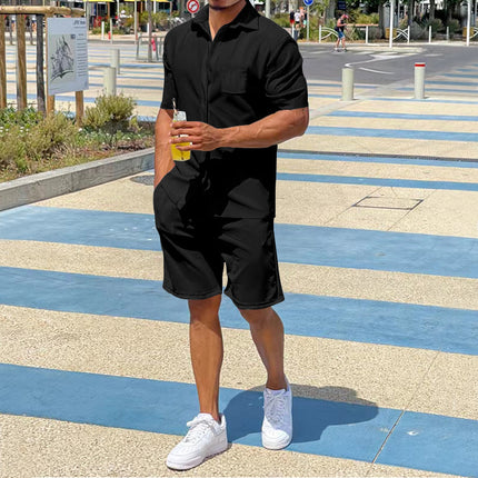 Men's Fashion Casual Short-sleeved Shorts Suit