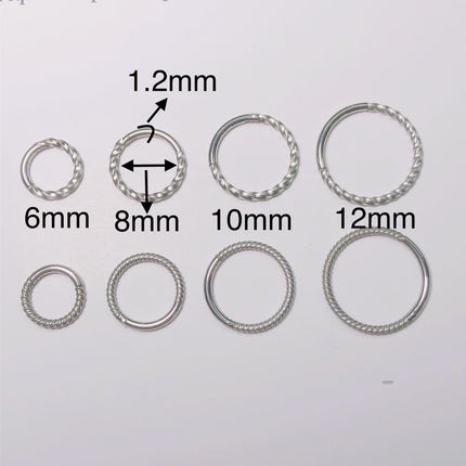 Stainless Steel Nose Ring Earrings 316L Closed Ring  Ring Coil Twisted Twisted Rope Piercing Jewelry