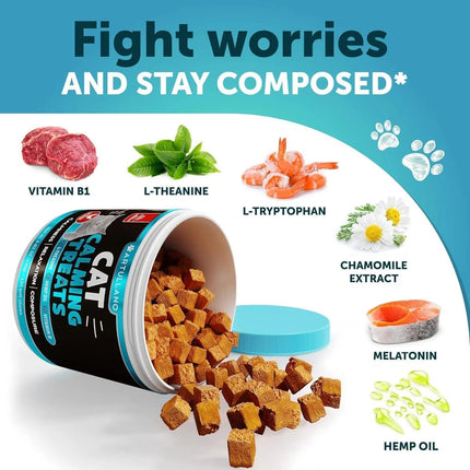 Do Not Sell On Amazon Hemp Cat Calming Treats For Stress & Anxiety Relief Cat Kittens Melatonin