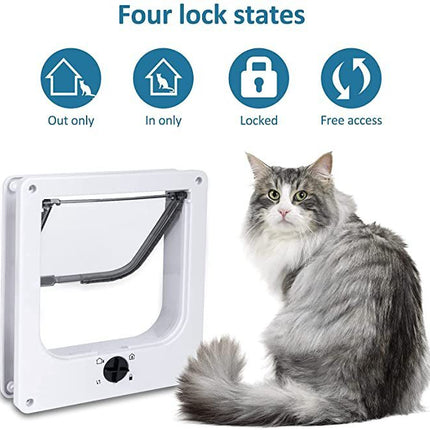 Interior Cat Door Rotary Lock Magnetic Closure Indoor Pet Door For Up Cats And Doggie Weatherproof Large Cat Door