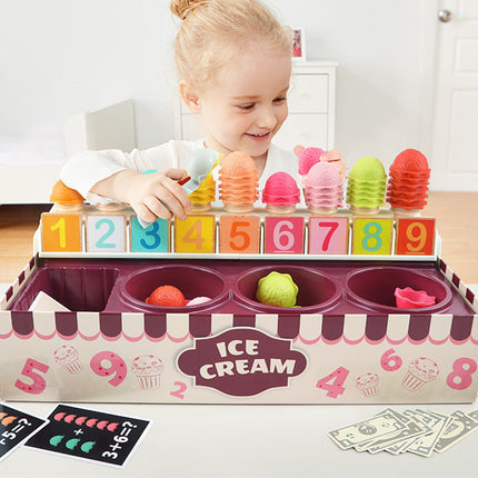 New Play House Ice Cream Math Kitchen Toys For Children Imitating Role Play Game Girls Toys Educational Toy