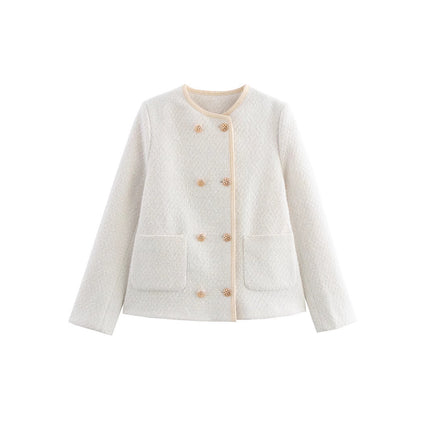 Women's Fashionable Temperamental All-match Double-breasted Coat Skirt