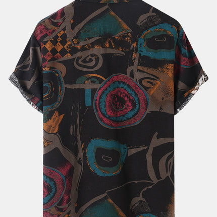 Men's Casual Fashion Printed Short Sleeve Shirt