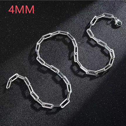 18k Gold Stainless Steel Paper Clip Clavicle Necklace Female 0 Word Chain All-match