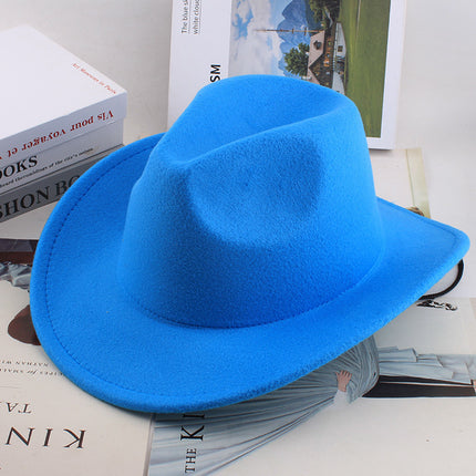 European And American Style Woolen Cowboy Hat Men's Lady Couple Ethnic Style Curling