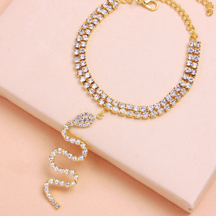 European And American Fashion Full Diamond Double Layer Feet Chain