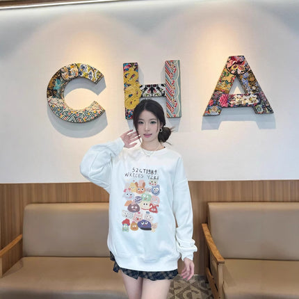 American Idle Style Loose Round Neck Sweater For Women