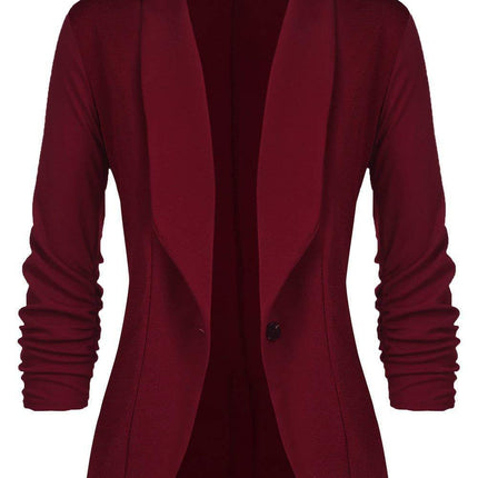 Fall Women's Clothing Pleated Sleeve Work Office Jacket Small Suit