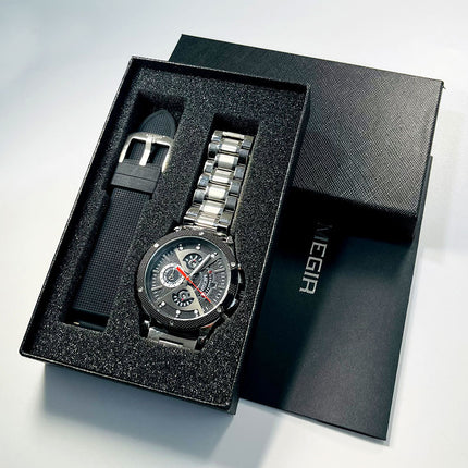 Steel Belt Multifunctional Sports Watch Men's Waterproof Luminous