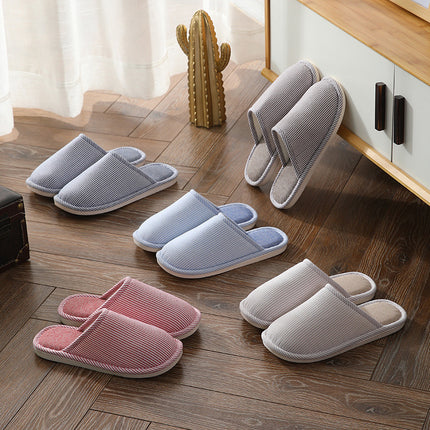 Household Stripes Home Indoor Non Slip Cotton Slippers