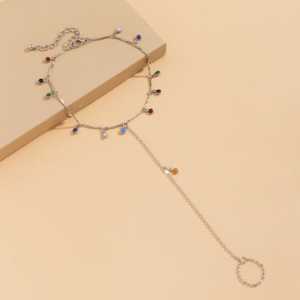 Beach Style Colorful Hanging Ball Tassel Toe Chain