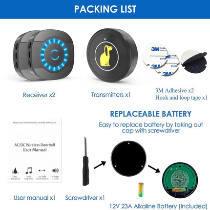 Dog Door Bell, Dog Bell For Training Doggie Door Bell For Dog Puppy Training Sliding Door,Go Outside Doorbell And Waterproof Touch Button