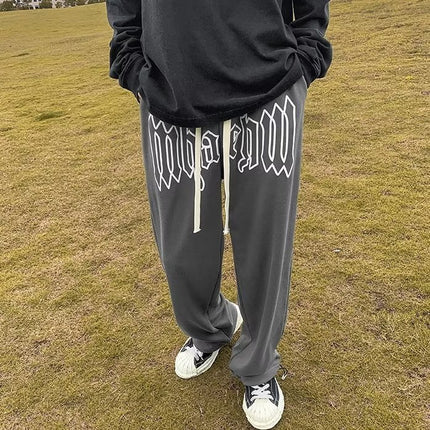 Men's Summer Plus Size Sports Loose Straight Wide Leg Casual Trousers