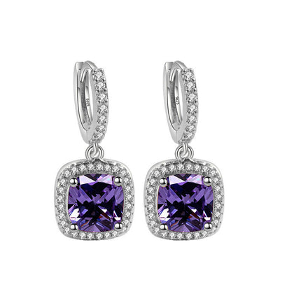 S925 Sterling Silver Inlaid Zircon Earrings