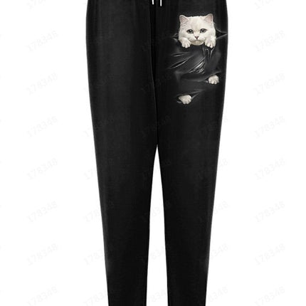 European and American Leisure Sports 3D Digital Printing Loose Couple Pants