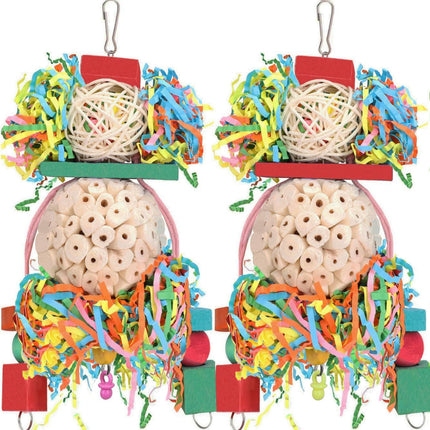 Parrot Toys Straw Ball Wooden Bird Cage Accessories
