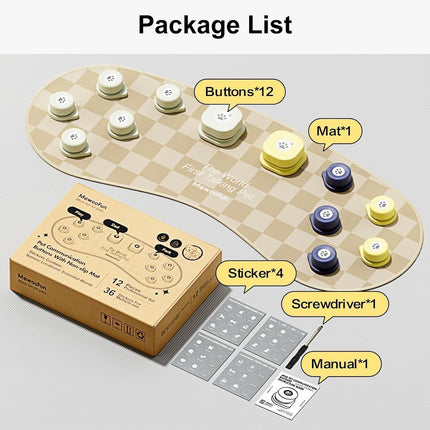 MEWOOFUN Dog Talking Buttons - 12-Pack Rechargeable Voice Recording Buttons With Mat, Communication Starter Kit For Dogs & Cats, Easy-to-Use Pet Sound Buttons