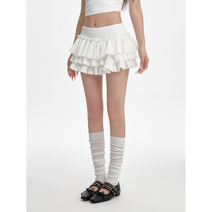 Puffy Cake Dress Women's Low Waist Pleated Skirt