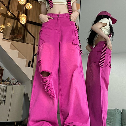 Summer Thin Dopamine Wear Hot Girl Straight Wide-leg Pants