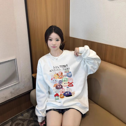 American Idle Style Loose Round Neck Sweater For Women