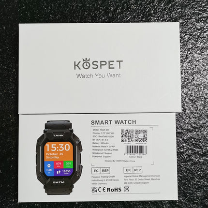 Outdoor Smart Watch 5ATM IP69K Waterproof Bluetooth