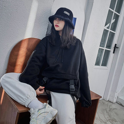 Dark Functional Wind Sweater Women's Fleece Loose Top