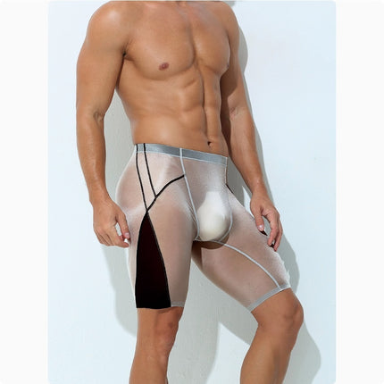 Ice Silk Sports Underpants Men's Non-trace Wear Leg Quick Dry Plus Long Wear Crotch