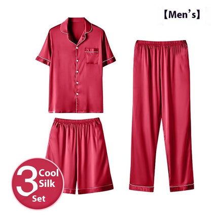 Ice Silk Home Wear Suit Men's Three-piece Suit