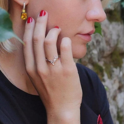Sterling Silver Adjustable Butterfly Ring