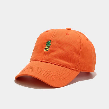 Fruit Small Pineapple Embroidery Soft Top Baseball Cap