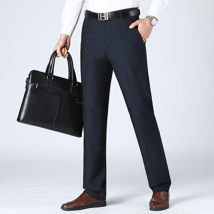 Men's Straight-leg Pants Loose High Waist Suit Pants
