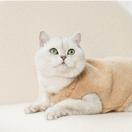 Warm Cat Clothes Thickened Fleece-lined Plush Pet Vest Vest Cold-proof And Lint-proof