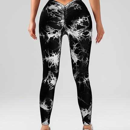 3 Pack Women's Scrunch Workout Leggings, High Waisted Butt Lifting Tie-dye V Back Waist Seamless Gym Yoga Leggings, Workout Leggings For Women Jada Leggings