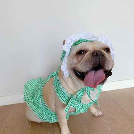 Creative Plaid Dog Dress Set